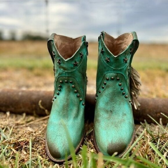 NWOB Circle G By Corral Fringe Star Studs w/ Star Inlay - Picture 2 of 7